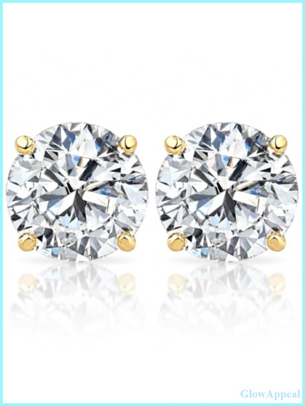 1.5ct TW Round Diamond Stud Earrings 14k Yellow Gold Lab Grown